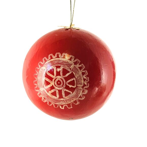 1991 Rotary Mexico Paper Mache Christmas Ornament Dove Red 3" w/ Box Holiday - Picture 13 of 14